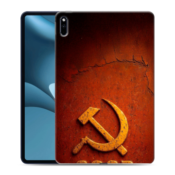Силиконовый противоударный чехол на Huawei MatePad Pro 10.8 (2021) с принтом Флаг Герб СССР