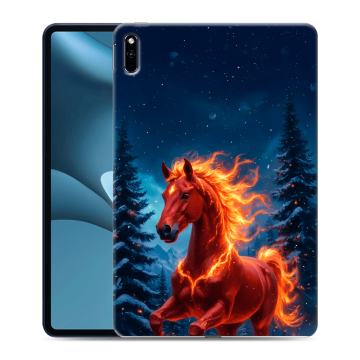 Силиконовый противоударный чехол на Huawei MatePad Pro 10.8 (2021) с принтом Новый год коня