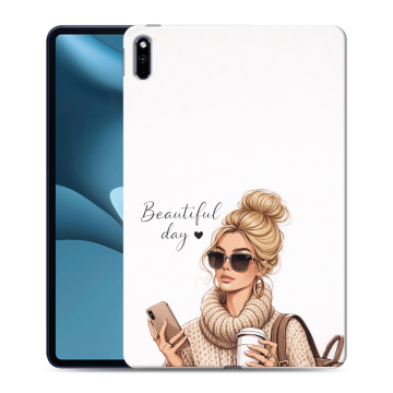 Силиконовый противоударный чехол на Huawei MatePad Pro 10.8 (2021) с принтом женский