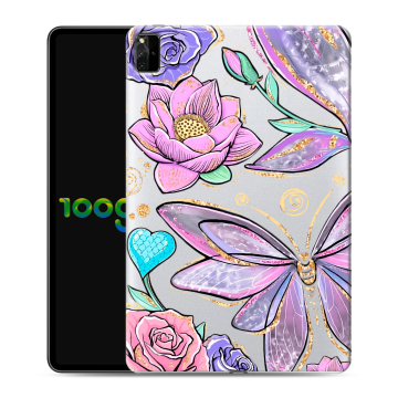 Силиконовый чехол на Huawei MatePad Pro 12.6 (2021) с принтом Бабочки и цветы Силиконовый чехол на Huawei MatePad Pro 12.6 (2021) с принтом Бабочки и цветы