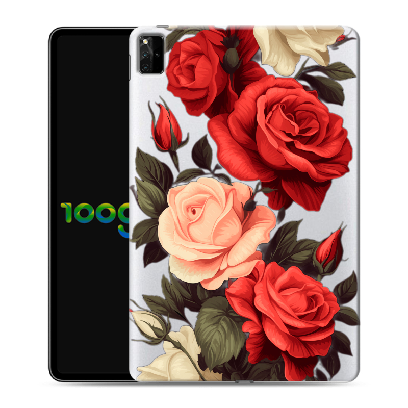 Силиконовый противоударный чехол на Huawei MatePad Pro 12.6 (2021) с принтом Розы Силиконовый противоударный чехол на Huawei MatePad Pro 12.6 (2021) с принтом Розы