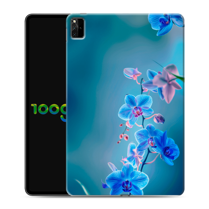 Силиконовый чехол на Huawei MatePad Pro 12.6 (2021) с принтом Голубые цветы Силиконовый чехол на Huawei MatePad Pro 12.6 (2021) с принтом Голубые цветы