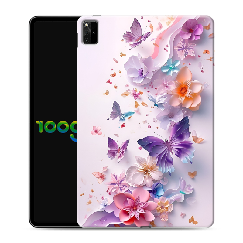 Силиконовый противоударный чехол на Huawei MatePad Pro 12.6 (2021) с принтом цветы бабочки Силиконовый противоударный чехол на Huawei MatePad Pro 12.6 (2021) с принтом цветы бабочки