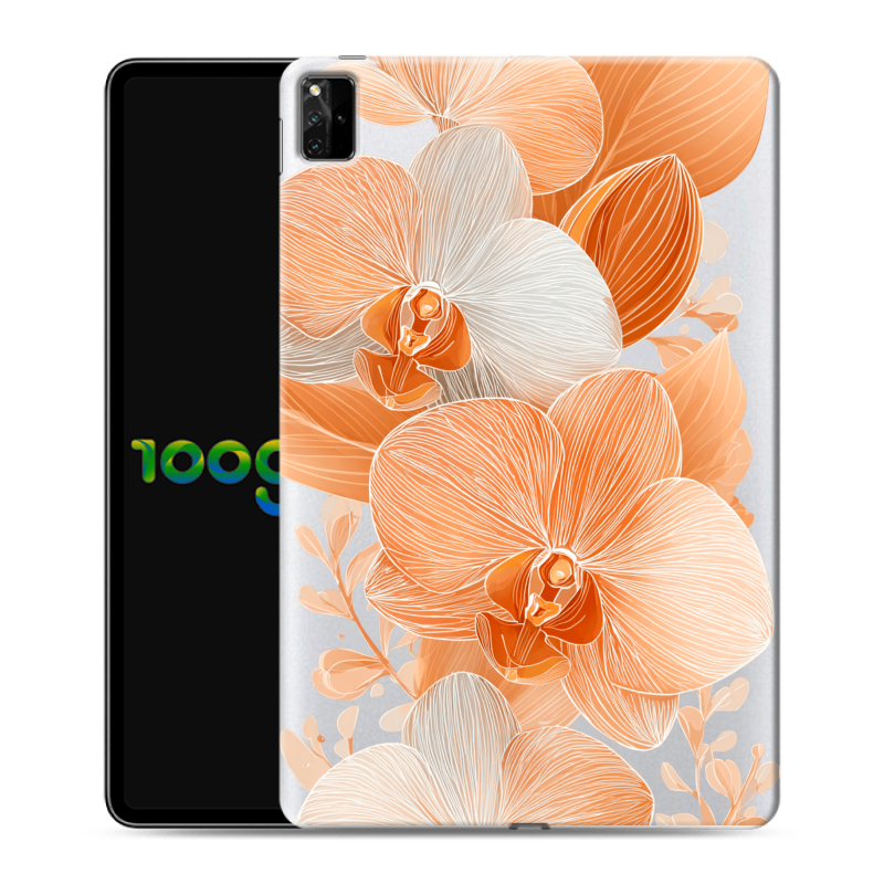 Силиконовый чехол на Huawei MatePad Pro 12.6 (2021) с принтом Бежевые цветы Силиконовый чехол на Huawei MatePad Pro 12.6 (2021) с принтом Бежевые цветы