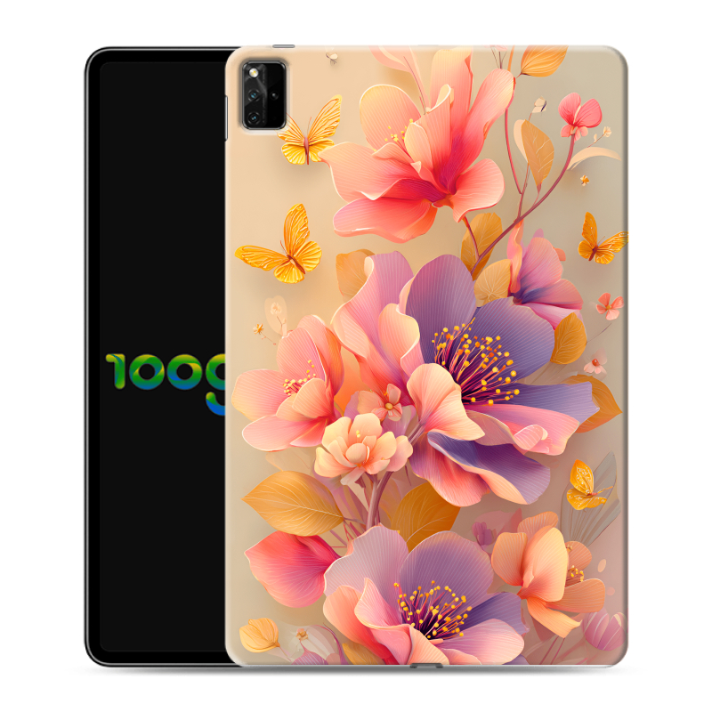 Силиконовый чехол на Huawei MatePad Pro 12.6 (2021) с принтом Цветы и бабочки Силиконовый чехол на Huawei MatePad Pro 12.6 (2021) с принтом Цветы и бабочки