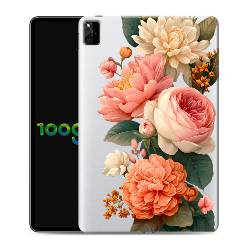 Силиконовый противоударный чехол на Huawei MatePad Pro 12.6 (2021) с принтом цветы Силиконовый противоударный чехол на Huawei MatePad Pro 12.6 (2021) с принтом цветы