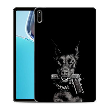 Силиконовый чехол на планшета Huawei MatePad 11 (2021) с принтом Доберман и пистолет Силиконовый чехол на планшета Huawei MatePad 11 (2021) с принтом Доберман и пистолет