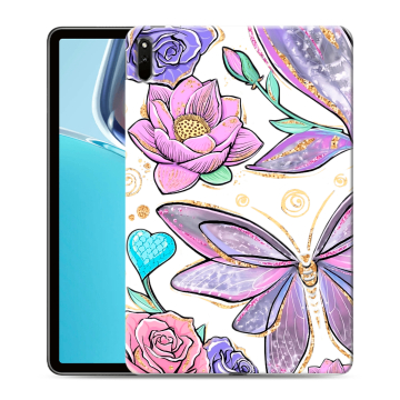Силиконовый чехол на Huawei MatePad 11 (2021) с принтом Бабочки и цветы