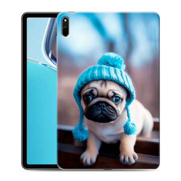 Силиконовый чехол на Huawei MatePad 11 (2021) с принтом Мопс в шапке