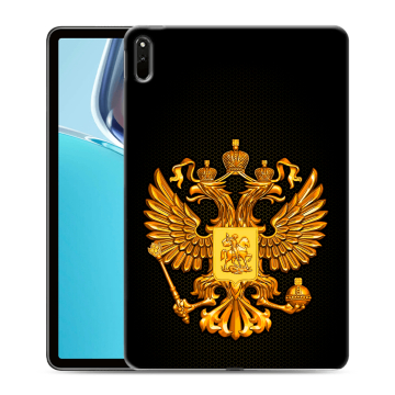 Силиконовый чехол на Huawei MatePad 11 (2021) с принтом Герб России желтый Силиконовый чехол на Huawei MatePad 11 (2021) с принтом Герб России желтый