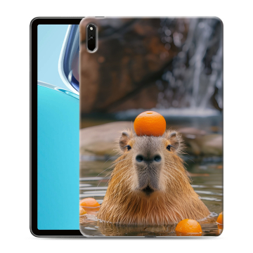 Силиконовый чехол на Huawei MatePad 11 (2021) с принтом Капибара с апельсином