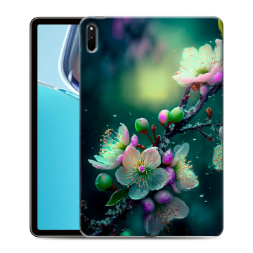 Силиконовый чехол на Huawei MatePad 11 (2021) с принтом Цветы и мрамор