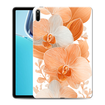 Силиконовый чехол на Huawei MatePad 11 (2021) с принтом Бежевые цветы