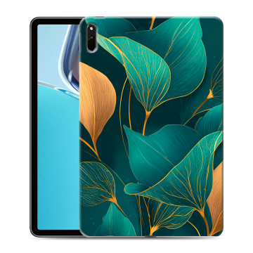 Силиконовый чехол на Huawei MatePad 11 (2021) с принтом Листья и золото