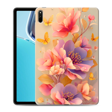 Силиконовый чехол на Huawei MatePad 11 (2021) с принтом Цветы и бабочки