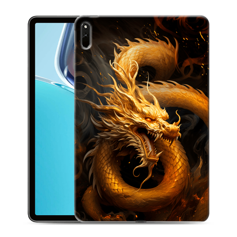 Силиконовый чехол на Huawei MatePad 11 (2021) с принтом Золотой дракон Силиконовый чехол на Huawei MatePad 11 (2021) с принтом Золотой дракон