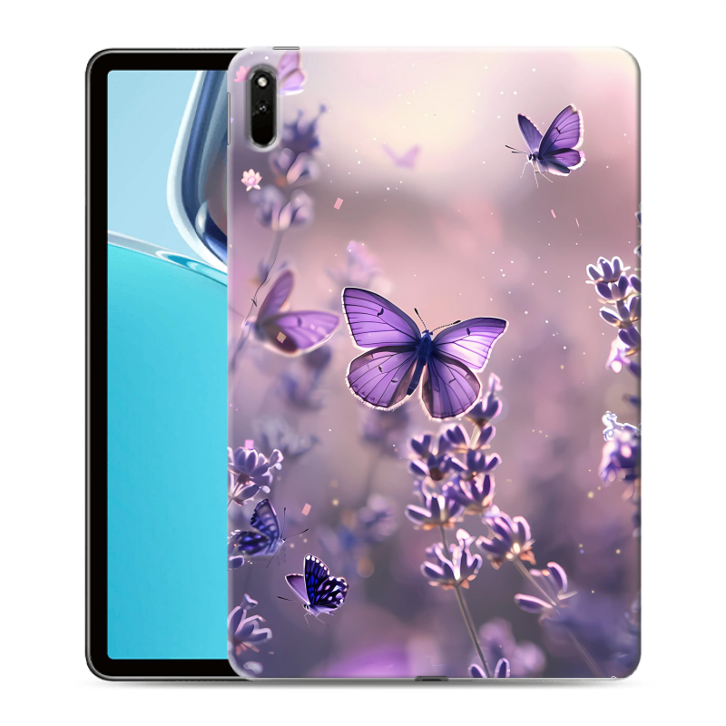 Силиконовый чехол на Huawei MatePad 11 (2021) с принтом бабочки и лаванда Силиконовый чехол на Huawei MatePad 11 (2021) с принтом бабочки и лаванда