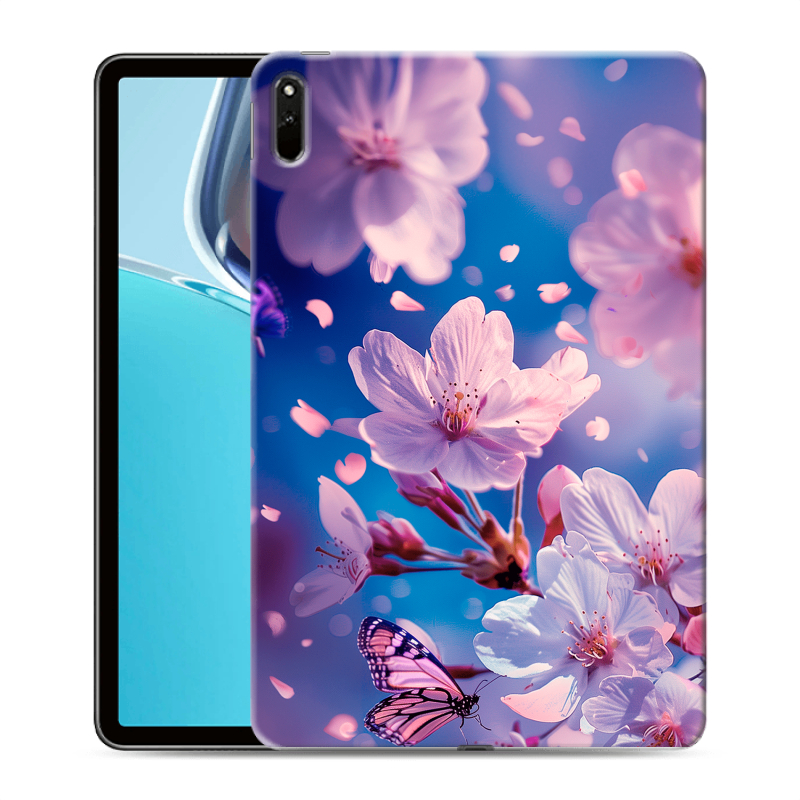 Силиконовый чехол на Huawei MatePad 11 (2021) с принтом цветы бабочки Силиконовый чехол на Huawei MatePad 11 (2021) с принтом цветы бабочки
