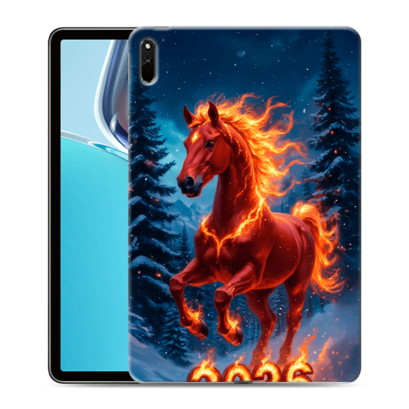 Силиконовый чехол на Huawei MatePad 11 (2021) с принтом Новый год коня Силиконовый чехол на Huawei MatePad 11 (2021) с принтом Новый год коня