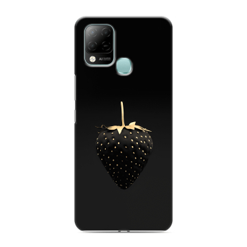 Силиконовый чехол на Infinix Hot 10S с принтом Черная клубника