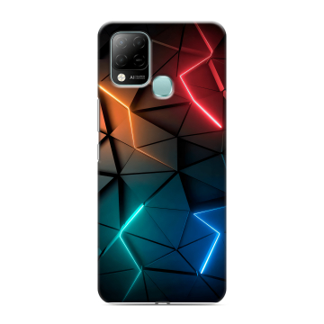 Силиконовый чехол на Infinix Hot 10S с принтом Абстракция неон