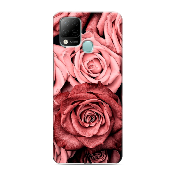 Силиконовый чехол на Infinix Hot 10S с принтом Цветы розы