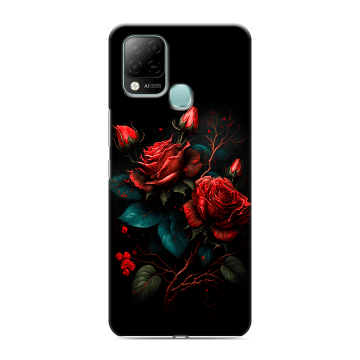 Силиконовый чехол на Infinix Hot 10S с принтом Розы красные Силиконовый чехол на Infinix Hot 10S с принтом Розы красные