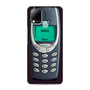 Силиконовый чехол на Infinix Hot 10S с принтом Старый телефон