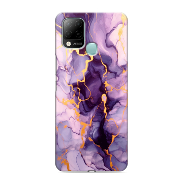 Силиконовый чехол на Infinix Hot 10S с принтом Мрамор