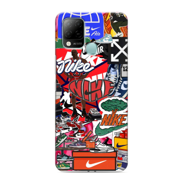 Силиконовый чехол на Infinix Hot 10S с принтом Найк Nike яркий
