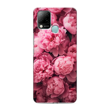 Силиконовый чехол на Infinix Hot 10S с принтом цветы пионы