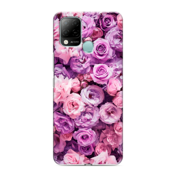 Силиконовый чехол на Infinix Hot 10S с принтом лавандовые розы Силиконовый чехол на Infinix Hot 10S с принтом лавандовые розы