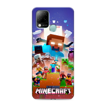 Силиконовый чехол на Infinix Hot 10S с принтом Майнкрафт Minecraft