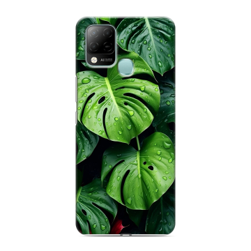 Силиконовый чехол на Infinix Hot 10S с принтом Листья