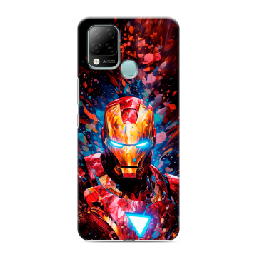 Силиконовый чехол на Infinix Hot 10S с принтом Железный человек Ironman