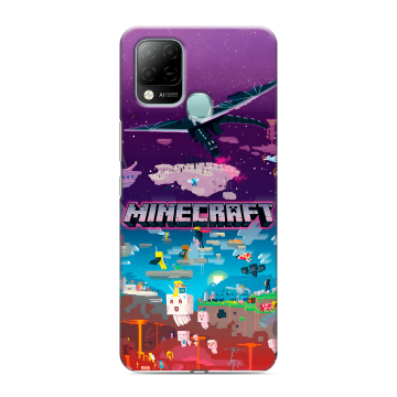 Силиконовый чехол на Infinix Hot 10S с принтом Майнкрафт Minecraft