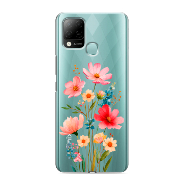 Силиконовый чехол на Infinix Hot 10S с принтом Цветы Силиконовый чехол на Infinix Hot 10S с принтом Цветы