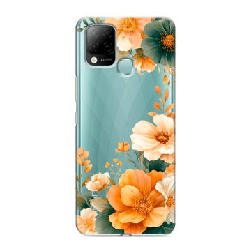 Силиконовый чехол на Infinix Hot 10S с принтом Цветы принт Силиконовый чехол на Infinix Hot 10S с принтом Цветы принт