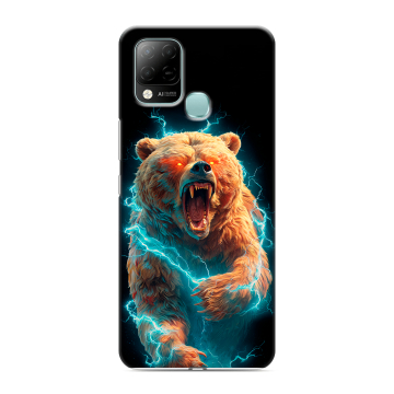 Силиконовый чехол на Infinix Hot 10S с принтом Медведь Силиконовый чехол на Infinix Hot 10S с принтом Медведь