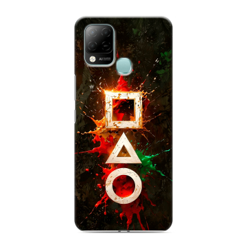 Силиконовый чехол на Infinix Hot 10S с принтом Squid Game Игра кальмара