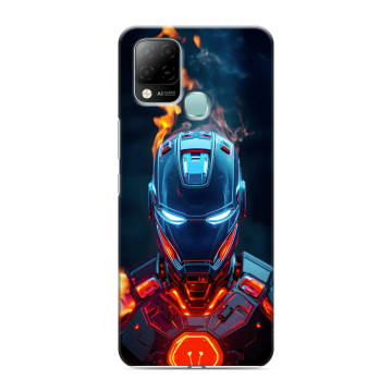 Силиконовый чехол на Infinix Hot 10S с принтом IronMan Железный человек