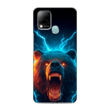 Силиконовый чехол на Infinix Hot 10S с принтом Медведь Силиконовый чехол на Infinix Hot 10S с принтом Медведь