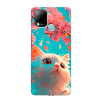 Силиконовый чехол на Infinix Hot 10S с принтом Красивый кот Силиконовый чехол на Infinix Hot 10S с принтом Красивый кот