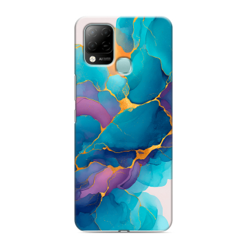 Силиконовый чехол на Infinix Hot 10S с принтом Мрамор блестки Силиконовый чехол на Infinix Hot 10S с принтом Мрамор блестки