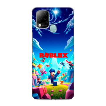 Силиконовый чехол на Infinix Hot 10S с принтом Roblox Роблокс