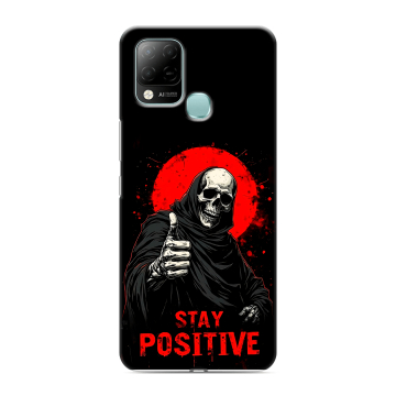 Силиконовый чехол на Infinix Hot 10S с принтом смешной скелет Силиконовый чехол на Infinix Hot 10S с принтом смешной скелет