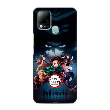 Силиконовый чехол на Infinix Hot 10S с принтом Demon Slayer Клинок рассекающий демонов