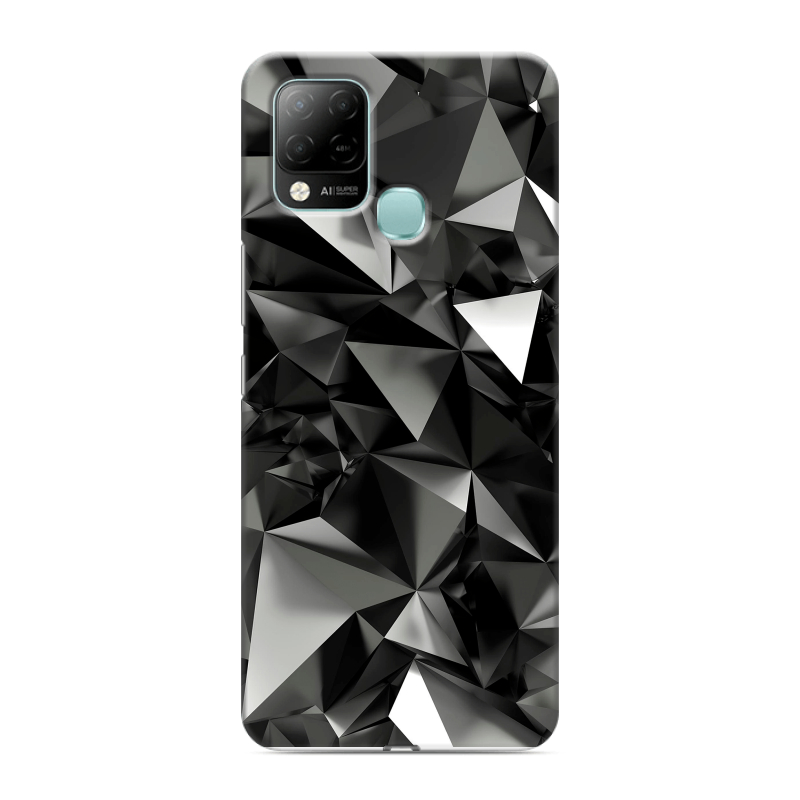 Силиконовый чехол на Infinix Hot 10S с принтом Черные кристаллы Силиконовый чехол на Infinix Hot 10S с принтом Черные кристаллы