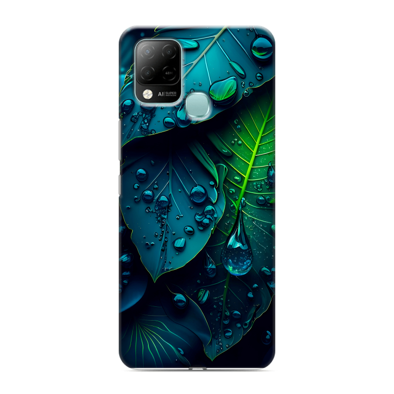 Силиконовый чехол на Infinix Hot 10S с принтом Листья Силиконовый чехол на Infinix Hot 10S с принтом Листья