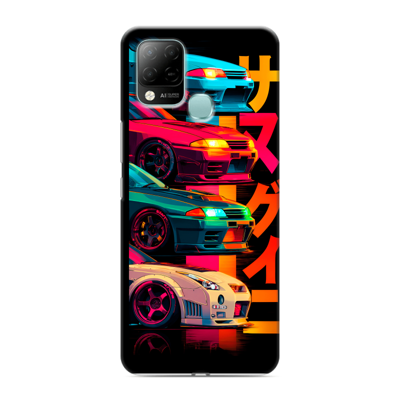 Силиконовый чехол на Infinix Hot 10S с принтом Гоночные машины Силиконовый чехол на Infinix Hot 10S с принтом Гоночные машины